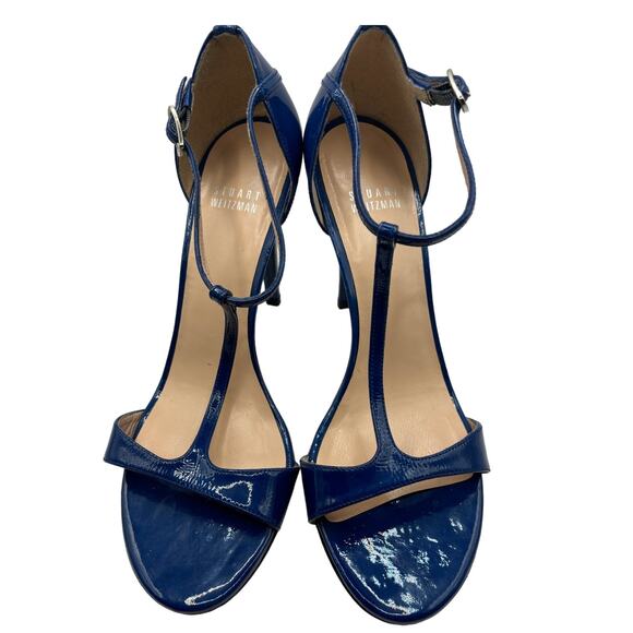Stuart Weitzman High Heeled Sandals Womens Size 7.5 Blue Open Toe Strappy - Picture 1 of 9